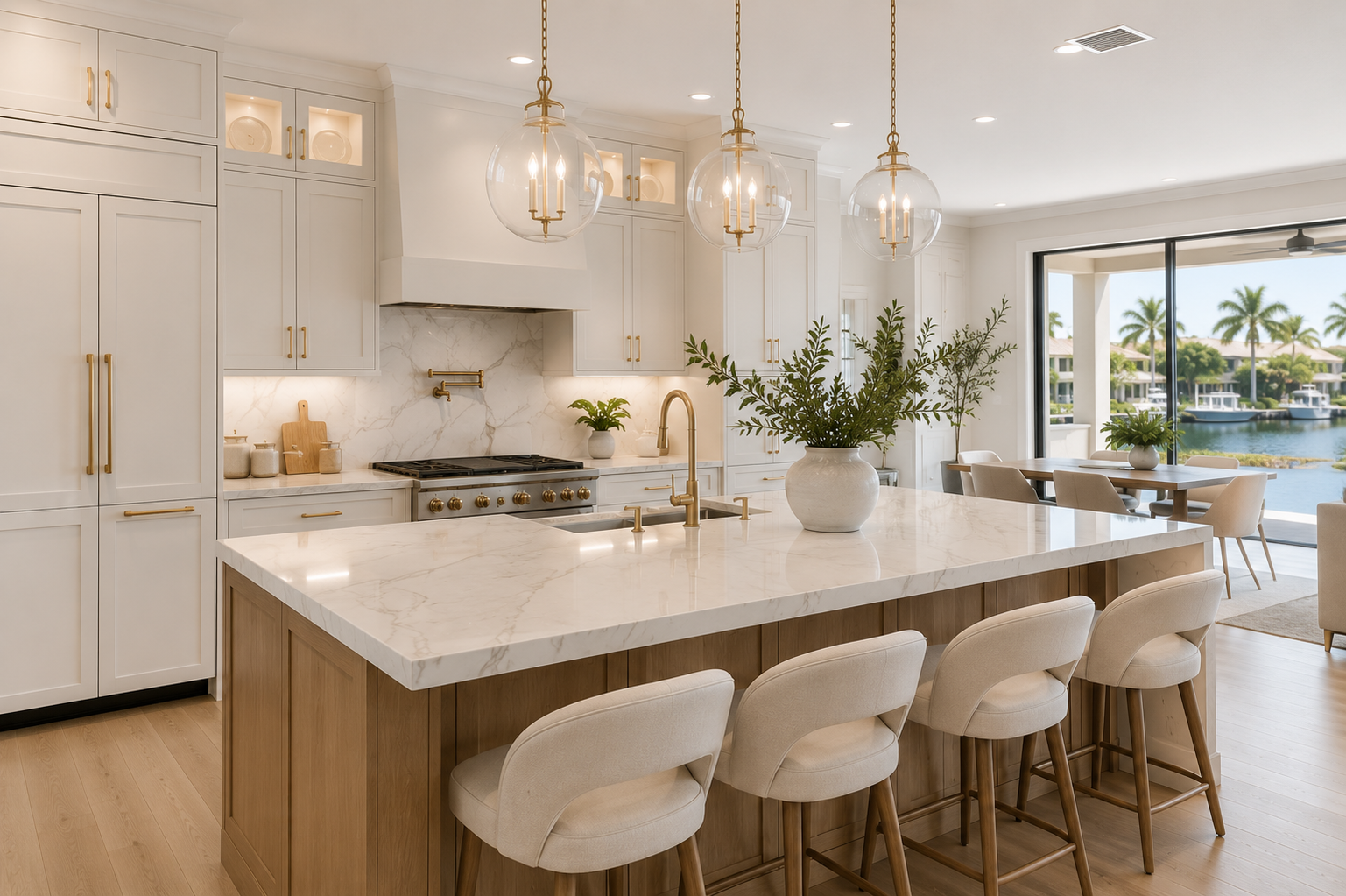 Bright luxury kitchen remodel in South Florida
